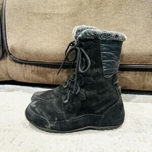 The North Face Nuptse Purna II Black Suede Winter Boots Women’s Size 9.5